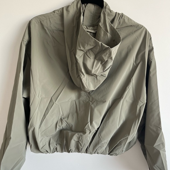 Olive Green Cropped Hooded Jacket 14Y - Picture 2 of 5